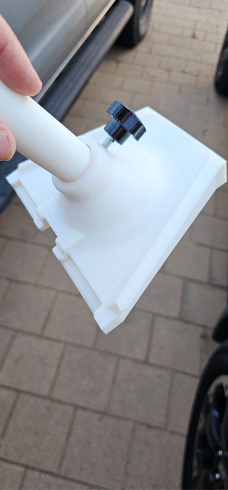 Custom white printed workshop tool with a handle and knob